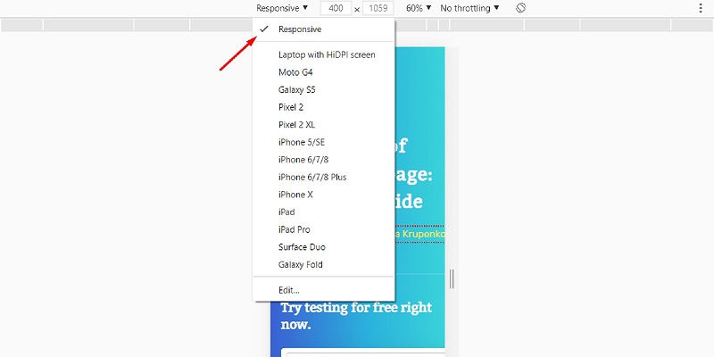  Responsive means that Chrome full screen capture will use your device's parameters to make screenshot.